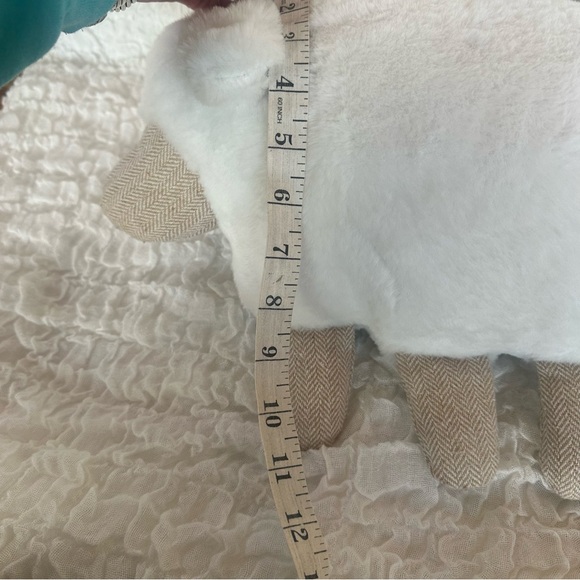 cupcakes & cashmere Plush Sheep Pillow Cream Faux Fur Cottagecore Nursery Decor - Picture 7 of 8